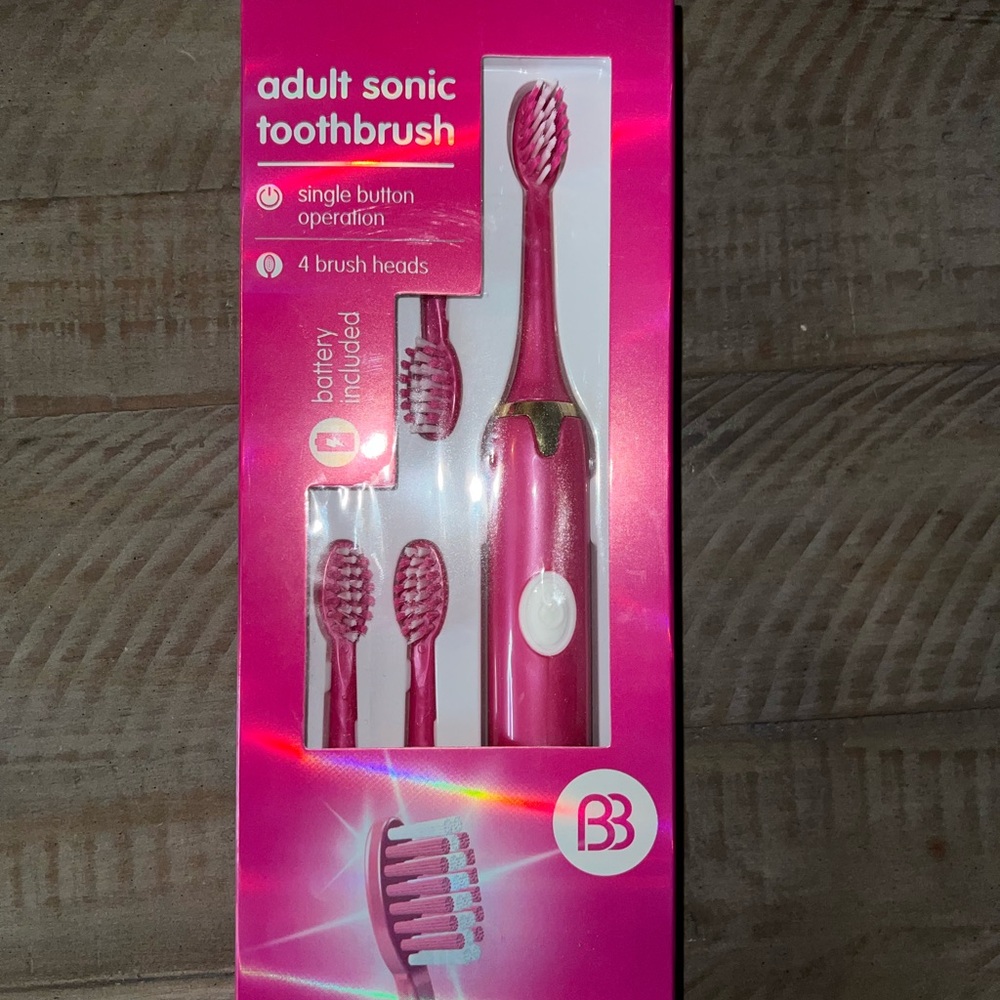 Pink Adult Sonic Toothbrush Brush Buddies Single Button operation [Brand New]